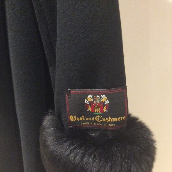 Gorgeous European Marvin Richards Black Fox fur wool long coat size 8 - Picture 6 of 6